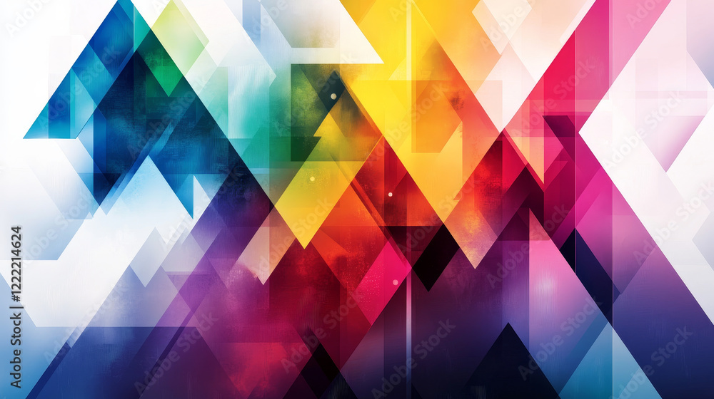 Poster abstract template geometric flyer with color triangles. design element