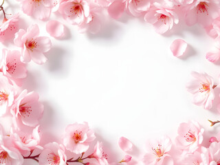 Fototapeta premium Pink Cherry Blossom Background Infused with Soft Prism Light