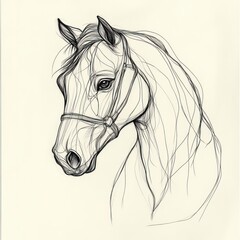 Obraz premium Elegant Line Drawing of a Horses Head