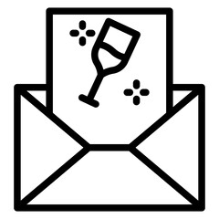 Invitation Card line icon