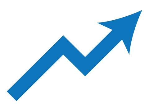 Graph going Up and Down sign with green and red arrows vector. Flat design vector illustration concept of sales bar chart symbol icon with arrow moving down and sales bar chart with arrow moving up