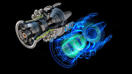 Innovative 3d Turbine Engine Design Blends Physical and Digital Twin. Metallic Structures Merge...