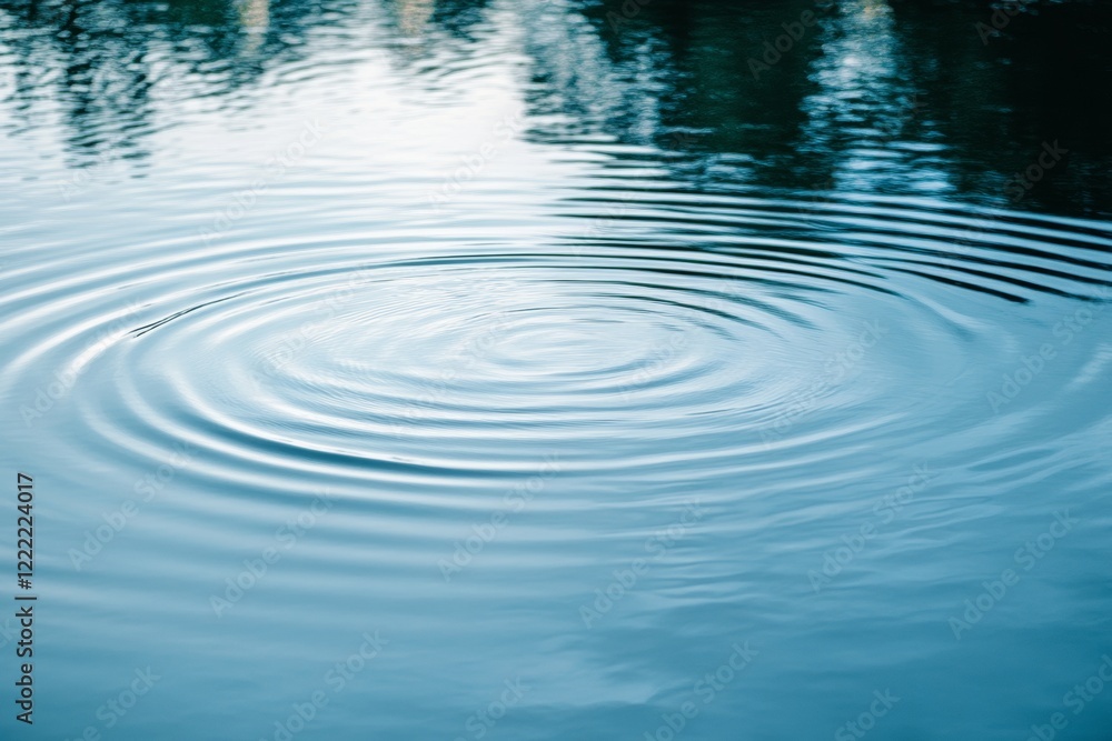 Poster gentle ripples create mesmerizing patterns on a still water surface, reflecting soft light. this ser