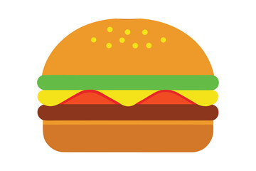 Creative burger vector graphic, perfect for food-themed designs, branding, and stock site downloads.