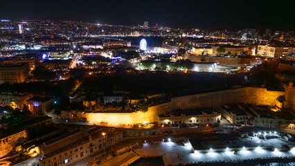Obraz premium Aerial footage in Malta during winter holidays. 