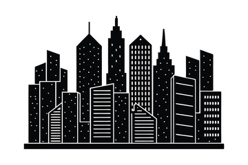 Naklejka premium A minimalist illustration of a city skyline silhouette art1.eps