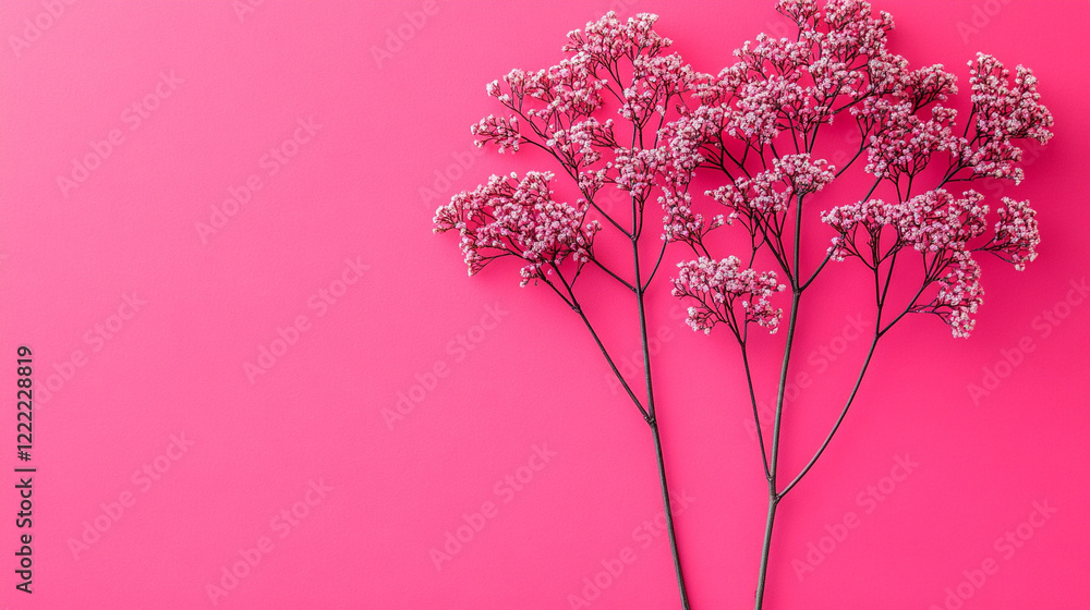 Aufkleber white and pink assorted flowers create a soft minimalistic background in bright tones symbolizing pu