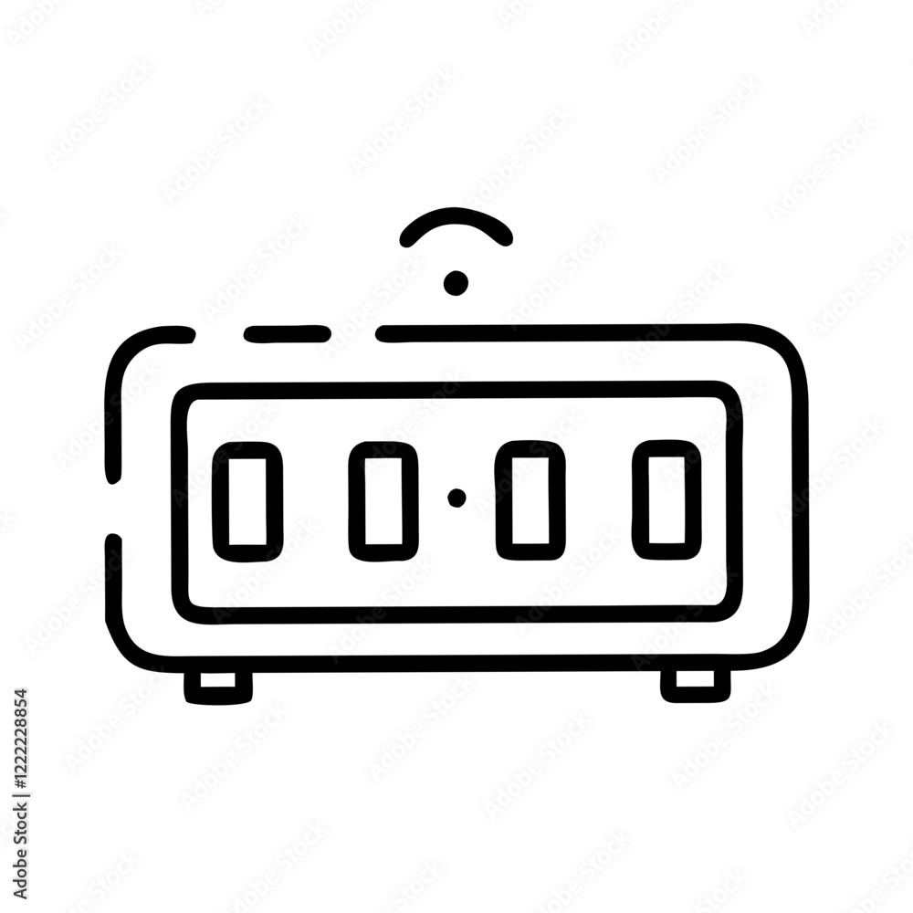Aufkleber digital clock icon in minimalist design representing timekeeping and modern technology