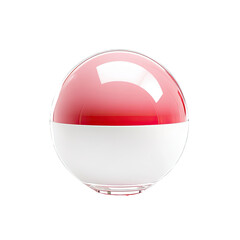 Pink-white sphere container, studio shot, product display
