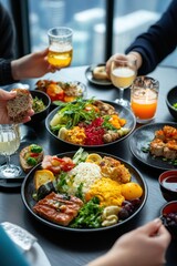 Family Enjoying a Nutritious Meal Together, Emphasizing Brain Health and Wellness