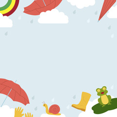 Obraz premium Flat Rain Illustration Background