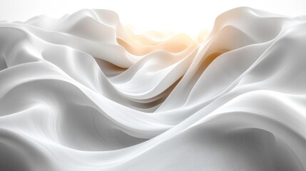 Obraz premium Abstract White Flowing Layers with Soft Gradients. Generative AI