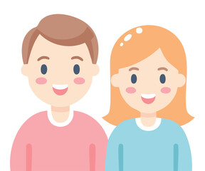 Simple design of male and female avatar characters