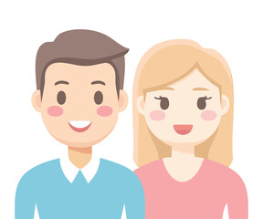 Fototapeta premium Simple design of male and female avatar characters
