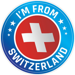 Obraz premium 'I'm From Country' name. Can be used as stickers or badges. Can be used on bikes, helmets, cars, tail box on bikes, suitcase, backpacks and more. 