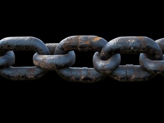 Fototapeta premium rusty chain, dark background, metallic links, shadow, grunge aesthetic
