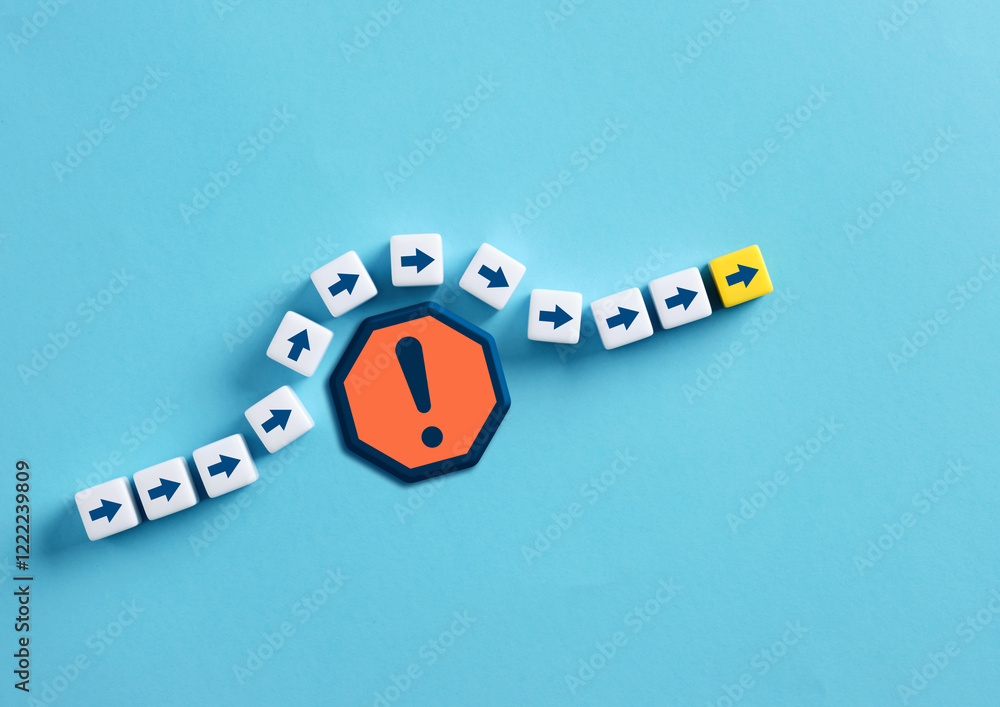 Poster choosing correct path avoiding obstacles and following best strategy