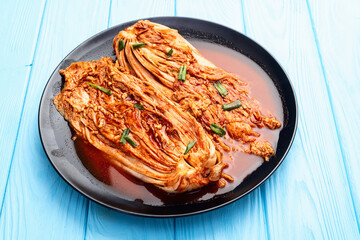 Traditional korean food kimchi photography . Top view