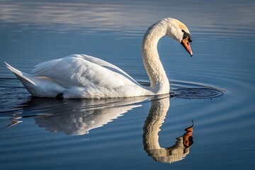 Naklejka premium swan in the water bird 