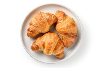 Croissant plate bread food.