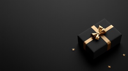 Minimalist Birthday Theme Single wrapped gift box with a simple bow, minimalist setting, elegant and understated