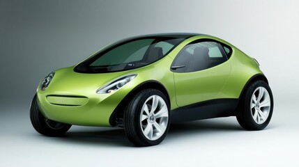 Obraz premium Affordable green car hire service offering stylish electric cars for budget-savvy travelers