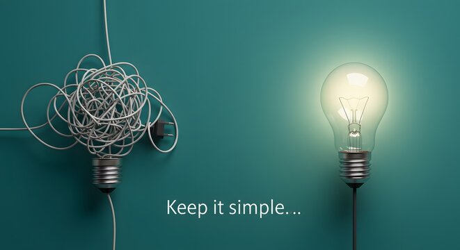 Keep it simple business concept for marketing, creativity, project management.
