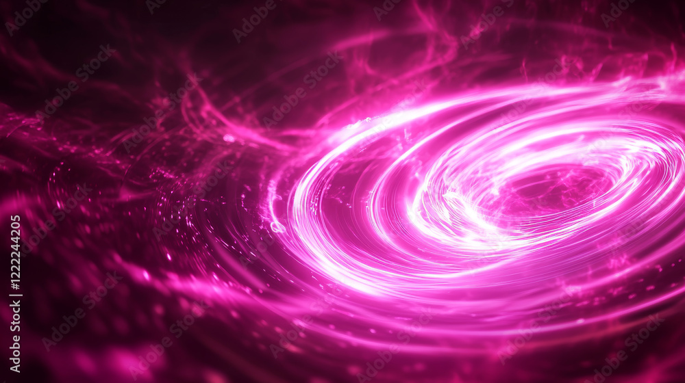 Poster pink neon light wave line abstract background. dynamic curve swirl flow for music rhythm bg. 3d futu