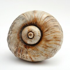 Large Seashell Studio Shot, White Background, Texture Detail