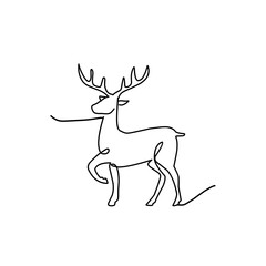 continuous line drawing reindeer