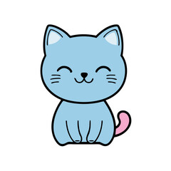 cartoon colorful cat, cute