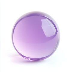 Obraz premium Purple glass sphere on white background, studio shot, reflection, design element