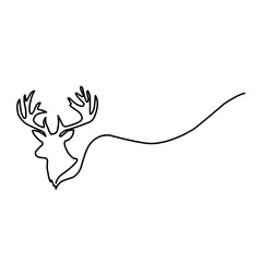 continuous line drawing reindeer