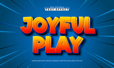 joyful play editable text effect with a game and play text style