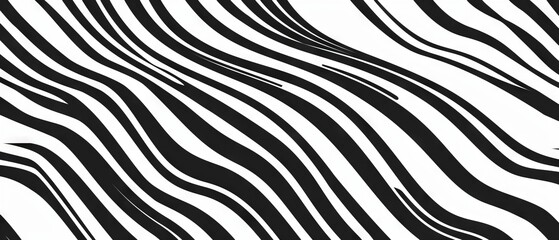 Obraz premium Black and white seamless stripe pattern with linear abstract texture – Geometric background for flyers, apparel, and textile designs