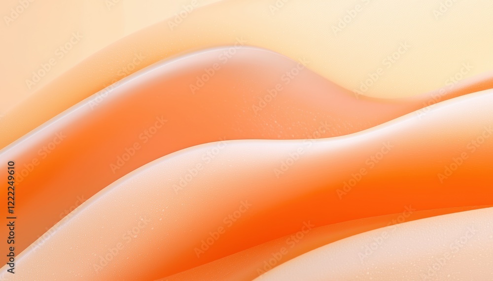 Poster dynamic wave-like structure with overlapping peach-colored layers, featuring a glossy texture and so