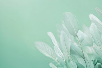 Fototapeta premium white flower on mint background