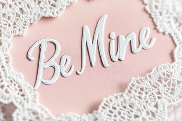 Fototapeta premium Be mine - inscription on postcard. St. valentine's day design. Romance