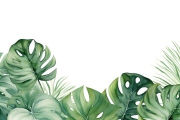 Fototapeta premium Monstera plant green leaf.