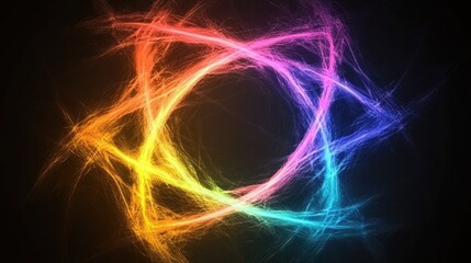 Fototapeta premium Colorful Abstract Light Patterns Creating Dynamic Star Shapes in a Vibrant Modern Design