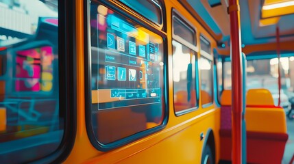 Obraz premium Futuristic Bus Interior: A Glimpse into Tomorrow's Transportation