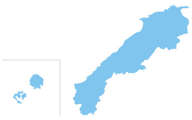 Obraz premium リアルな島根県の地図、日本の地方