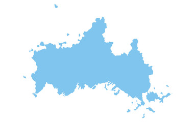 リアルな山口県の地図、日本の地方