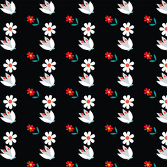 seamless pattern with red and white cats