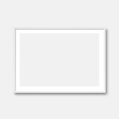 white horizontal frame mockup with white mat