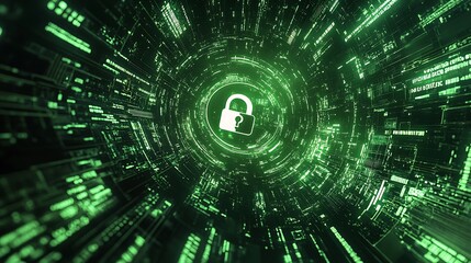 Cybersecurity: Digital Lock in Green Data Stream