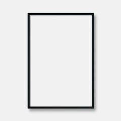 Black vertical frame mockup in white background