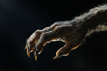 Clawed werewolf hand reaching out from darkness