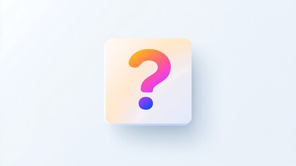 Colorful Question Mark Icon on Square Background