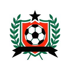 Obraz premium Football Logo with Shield, Ball, and Star Elements